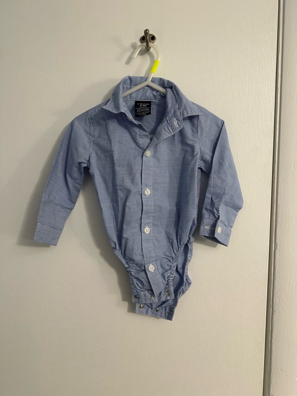 Izod Blue & White Striped Baby Button-Front Bodysuit
